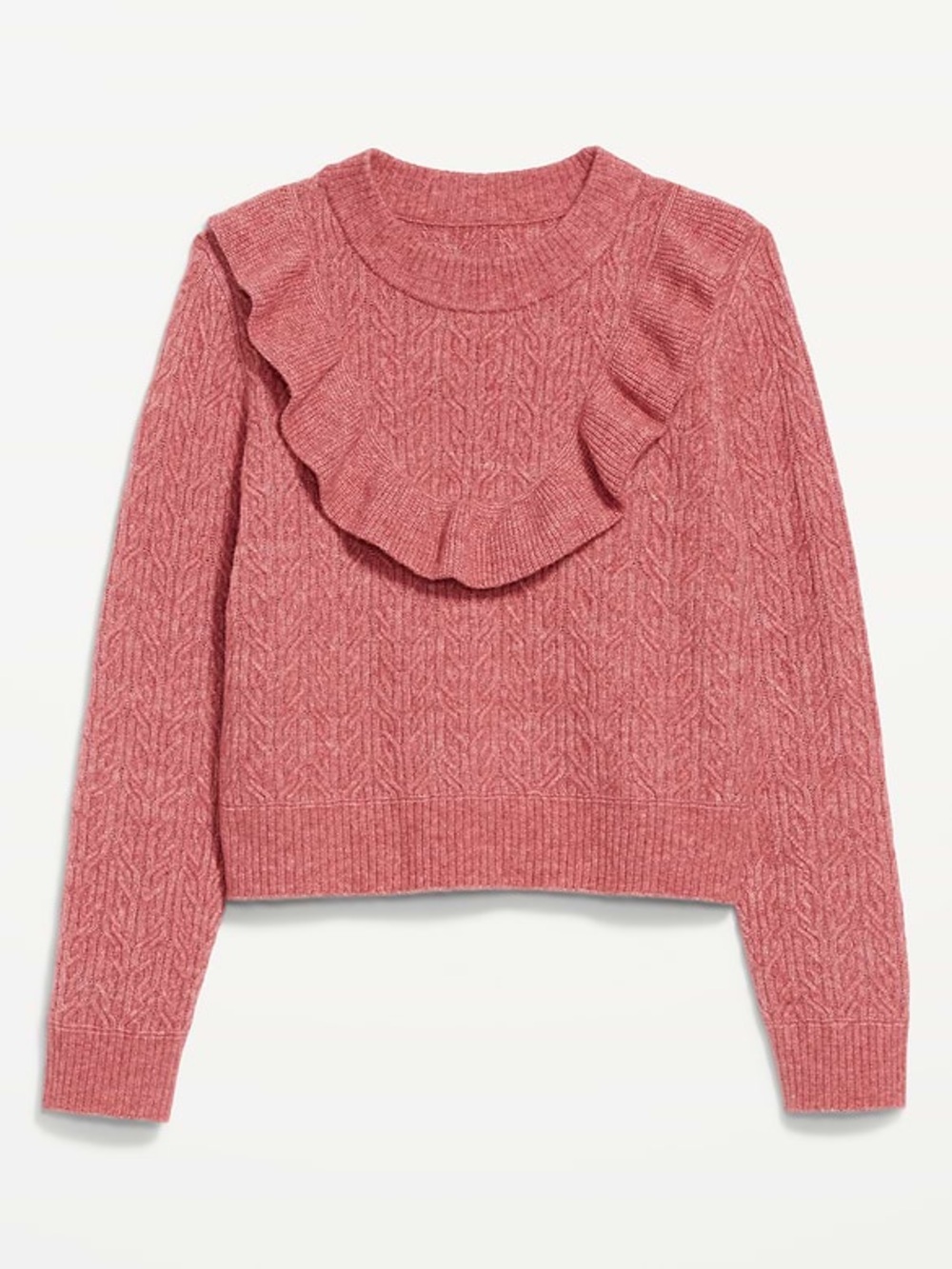 NWT Old Navy Wool-Blend Cropped Ruffle Sweater